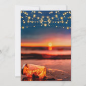 Modern Summer Sunset Beach Mason Jar Wedding Kaart (Achterkant)