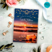 Modern Summer Sunset Beach Mason Jar Wedding Kaart