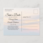 Modern Summer Sunset Beach Wedding Save the Date Aankondigingskaart (Achterkant)