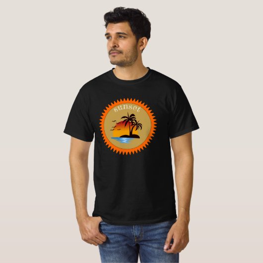 Modern Summer Sunset T-shirt (Voorkant volledig)