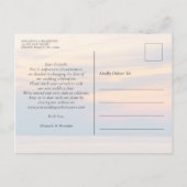 Modern Summer Sunset verander de date Beach Weddin Aankondigingskaart (Achterkant)