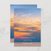 Modern Summer Sunset verander de date Beach Weddin Save The Date (Voorkant / Achterkant)