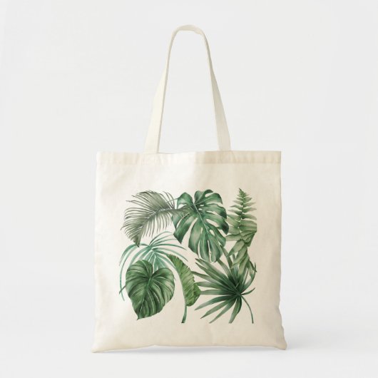 Modern Summer Tropical Leaves Monstera Beach Tote Bag (Voorkant)