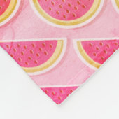 Modern Summer WATERMELON Pink MONOGRAM Fleece Deken (Hoek)