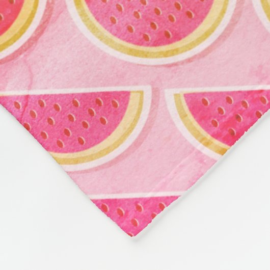 Modern Summer WATERMELON Pink MONOGRAM Fleece Deken (Hoek)