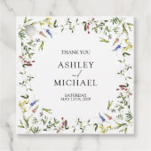 Modern Summer Wildflower Calligraphy Wedding Bedankjes Labels (Voorkant)