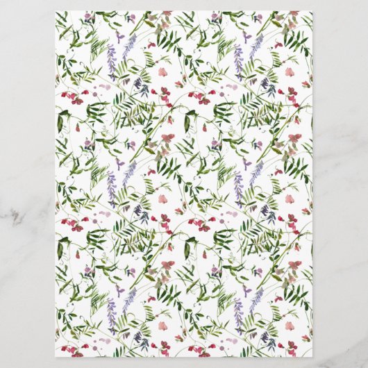 Modern Summer Wildflower Calligraphy Wedding Menu (Achterkant)