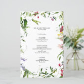 Modern Summer Wildflower Calligraphy Wedding Menu (Staand voorkant)