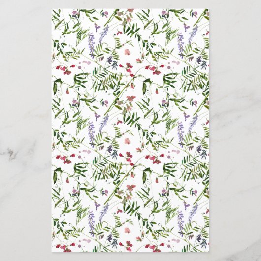 Modern Summer Wildflower Calligraphy Wedding Menu (Achterkant)