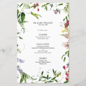 Modern Summer Wildflower Calligraphy Wedding Menu (Voorkant)