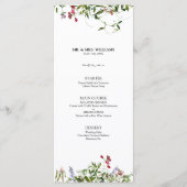 Modern Summer Wildflower Calligraphy Wedding Menu (Voorkant)