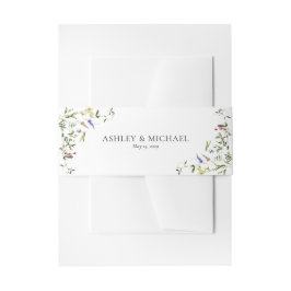 Modern Summer Wildflower Calligraphy Wedding Uitnodigingen Wikkel