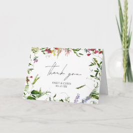 Modern Summer Wildflower Weddenschap Hartelijk dan Kaart