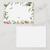 Modern Summer Wildflower Wedding Escort Plaatskaartje (Voorkant / Achterkant)