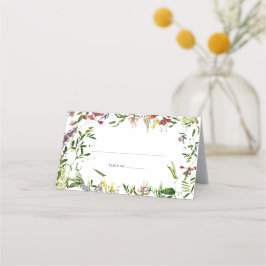 Modern Summer Wildflower Wedding Plaatskaartje