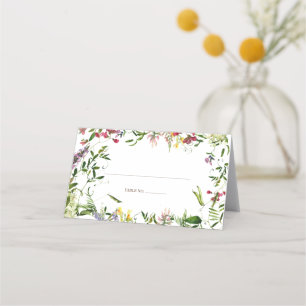 Modern Summer Wildflower Wedding Plaatskaartje