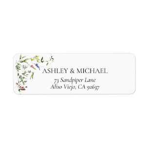 Modern Summer Wildflower Wedding Return Address La Etiket