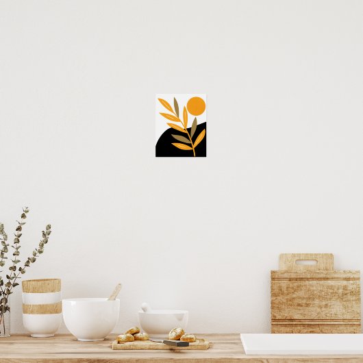 Modern Sun Boho Botanical Bohemian Abstract Poster (Keuken)