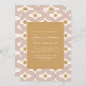 Modern Sun Moon Line Terracotta Gold 30th Birthday Kaart (Voorkant / Achterkant)