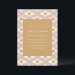 Modern Sun Moon Line Terracotta Gold 50th Birthday Kaart<br><div class="desc">Moderne en esthetische,  deze feestelijke verjaardagsuitnodiging is voorzien van een zon- en maangeometrische lijnpatroon in terracotta en goud.</div>