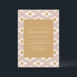 Modern Sun Moon Line Terracotta Gold 50th Birthday Kaart<br><div class="desc">Moderne en esthetische,  deze feestelijke verjaardagsuitnodiging is voorzien van een zon- en maangeometrische lijnpatroon in terracotta en goud.</div>
