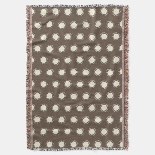 Modern Sun Motief Geweven Deken – Minimalistische  (Voorkant Verticaal)