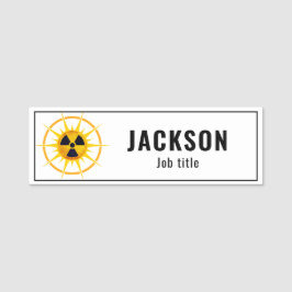 Modern Sun Radiation Symbol Name Tag