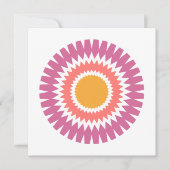 Modern Sunburst Flat Note Kaart in roze en goud Notitiekaartje (Voorkant)