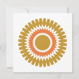 Modern Sunburst Flat Note Kaart in Sinaasappel en Notitiekaartje