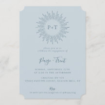 Modern Sunburst Lichtblauw Verlovingsfeest