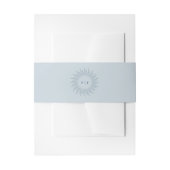 Modern Sunburst Light Blue Wedding Monogram Uitnodigingen Wikkel (Voorkant Voorbeeld)