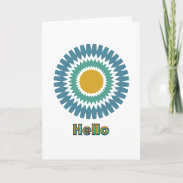 Modern Sunburst Note Kaart in groen en goud