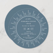 Modern Sunburst Slate Blue repetitie diner Kaart (Voorkant / Achterkant)