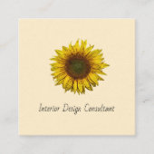 Modern Sunflower Boho Botanical Designer  Vierkante Visitekaartje (Voorkant)