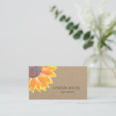 Modern Sunflower Kraft Card Yoga Instructor Visitekaartje (Staand voorkant)