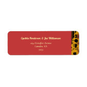 Modern Sunflower Sunset Coral Gold Wedding Address Etiket (Voorkant)