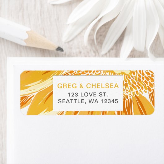 Modern SunFlower Wedding Etiket (Insitu)