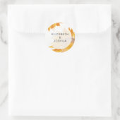 Modern SunFlower Wedding Ronde Sticker (Tas)