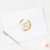 Modern SunFlower Wedding Ronde Sticker (Envelop)