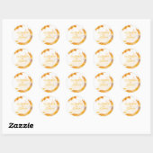 Modern SunFlower Wedding Ronde Sticker (Vel)