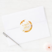 Modern SunFlower Wedding Ronde Sticker (Envelop)