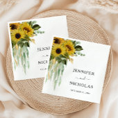 Modern Sunflower Wedding Servet