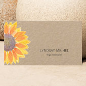 Modern Sunflower Yoga Instructor Kraft Paper Visitekaartje