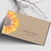 Modern Sunflower Yoga Instructor Kraft Paper Visitekaartje