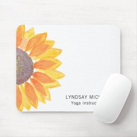 Modern Sunflower Yoga Instructor Muismat (Met muis)