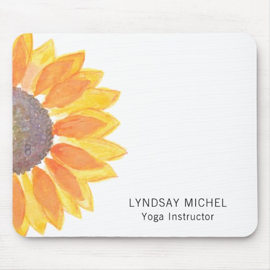 Modern Sunflower Yoga Instructor Muismat (Voorkant)