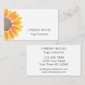 Modern Sunflower Yoga Instructor Visitekaartje (Voorkant / Achterkant)
