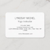 Modern Sunflower Yoga Instructor Visitekaartje (Achterkant)