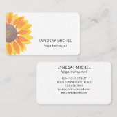 Modern Sunflower Yoga Instructor Visitekaartje (Voorkant / Achterkant)