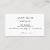 Modern Sunflower Yoga Instructor Visitekaartje (Achterkant)